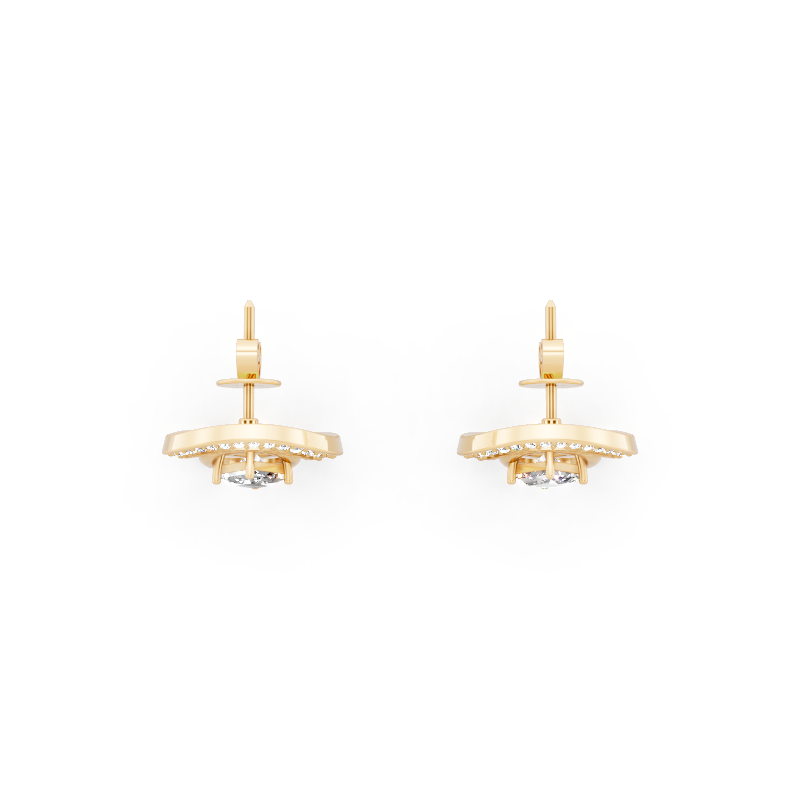 Aurelia Arch Halo Stud Lab Created Diamond Earrings for Anniversary & Birthday Gifts for Her