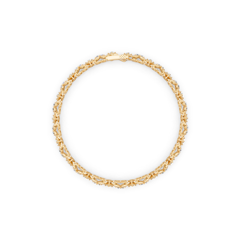 Aurelia Bow Lattice Pave Round Cut Brilliant Lab Grown Diamond Bracelet for Anniversary Gift