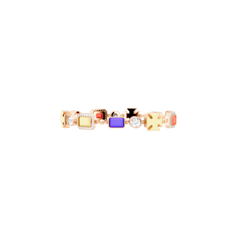 Elegant Geometric Pave Station Lab Created Diamond Bracelet for Women by Lume Jewelry