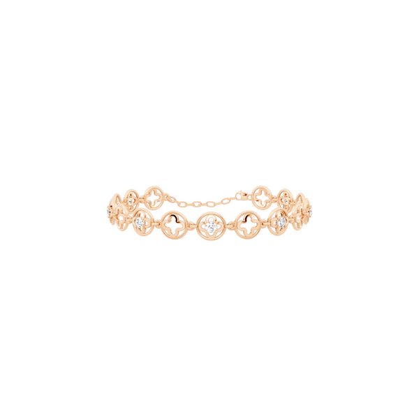 Elegant Clover Motif Circle Station Lab Created Diamond Bracelet for Everyday Styling