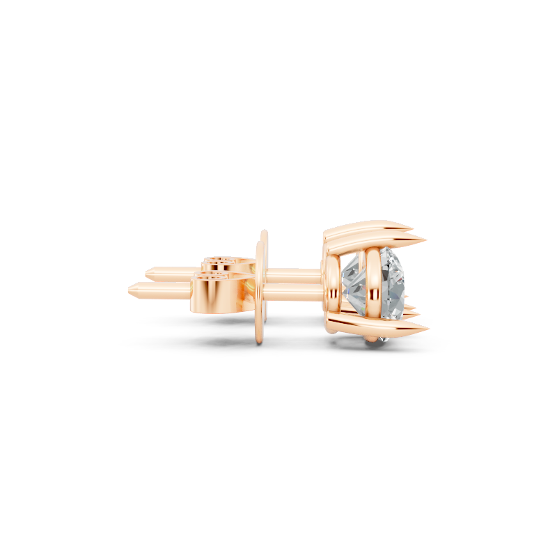 Classic Round Lab Grown Diamond Solitaire Stud Earrings with Refined Three-Prong Setting