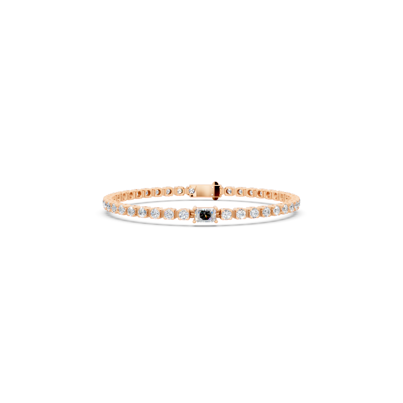 Premium Gold Tone Round Cut Lab Created Diamond Tennis Bracelet for Women
