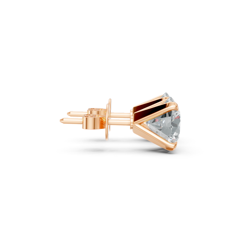 Elaria Square Brilliant Lab Grown Diamond Basket Stud Earrings in Gold & 925 Silver