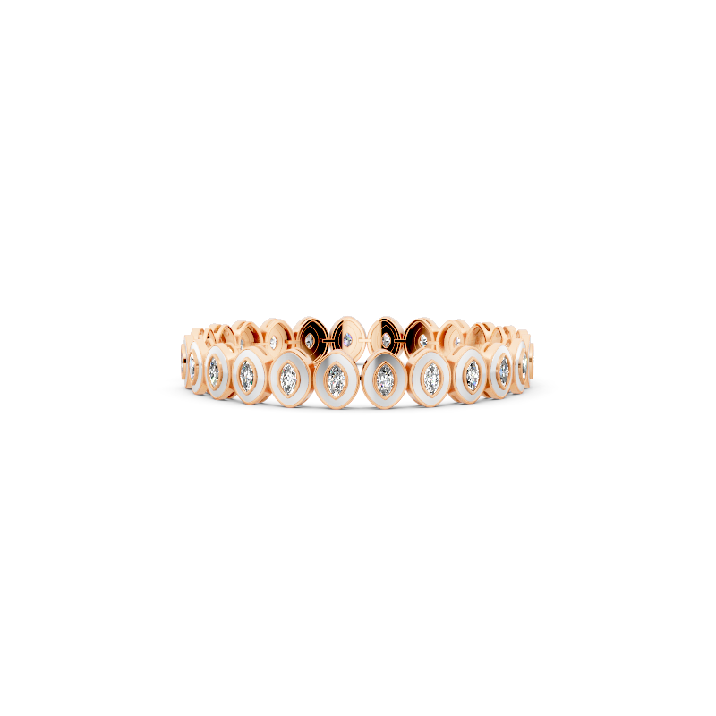 Golden Aura Oval Halo Bezel Lab Grown Diamond Bracelet in 10 or 14 or 18K Gold