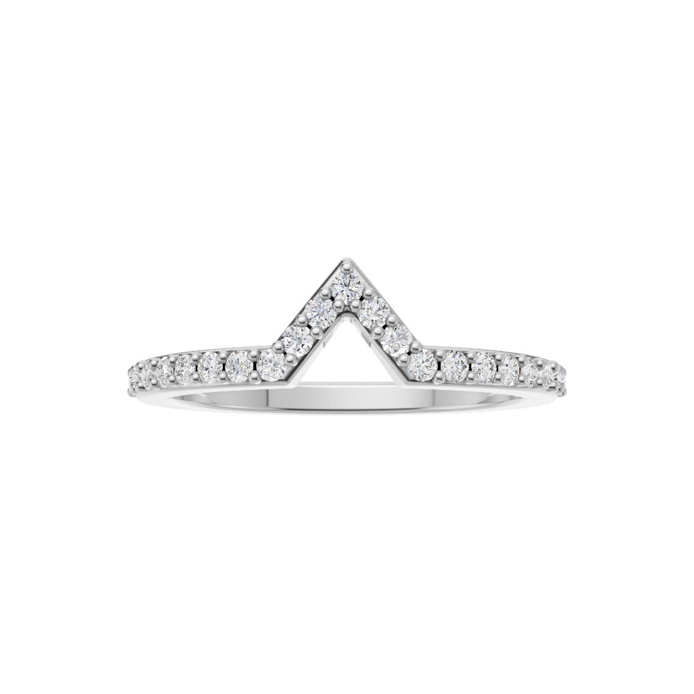 Radiant V Diamond Stacking Ring